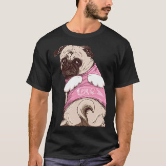Süßer Mops-Hund mit Anzug und Engelsflügeln Hundel T-Shirt