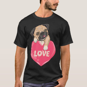 Süßer Mops-Hund mit Liebesherzen Klassiker 247 T-Shirt