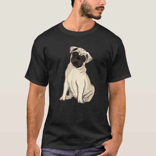 Süßer Mops-Hund Tier T-Shirt (Vorderseite)
