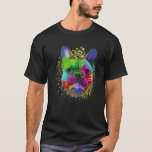 Süßer Mops-Hund-Wasserfarbe für Hund Bunter Pop-St T-Shirt