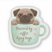 süßer Mops in einer Kaffeetasse Sticker  (Vorderseite)