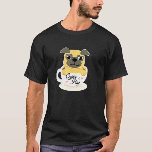 Süßer Mops-Kaffeebecher T-Shirt (Vorderseite)