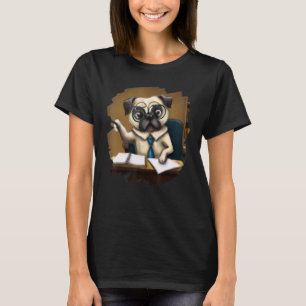 Süßer Mops-Lehrer Professor Schulhund 1 T-Shirt