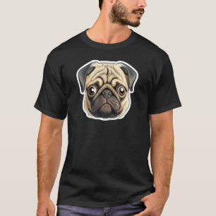 Süßer Mops mit albernem Gesicht Humor Hund T-Shirt