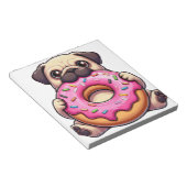 Süßer Mops mit Donut lustiger Cartoon-Hund Notizblock (angewinkelt)