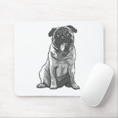 Süßer Mops mit guter Laune Mousepad (Mit Mouse)