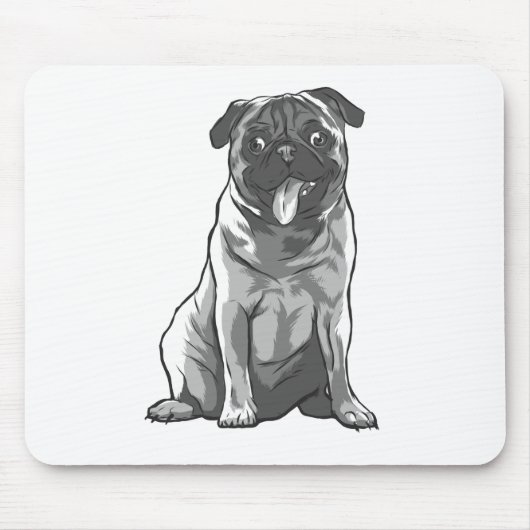 Süßer Mops mit guter Laune Mousepad (Vorne)