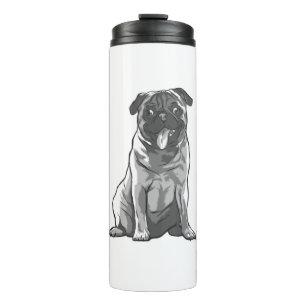 Süßer Mops mit guter Laune Thermosbecher