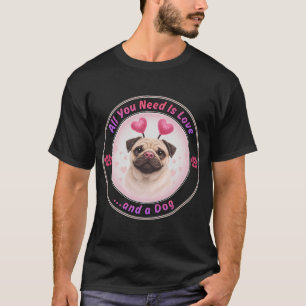 Süßer Mops mit Herzen - Valentinstag Hundeliebhabe T-Shirt