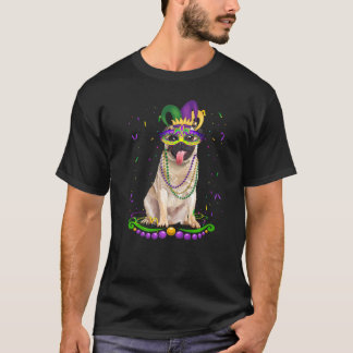 Süßer Mops mit Karnevalsmaske Mardi Gras Hunde T-Shirt