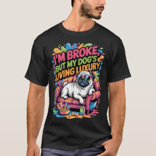 Süßer Mops mit Schild Ich liebe meinen Menschen T-Shirt