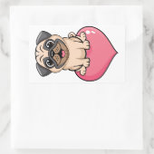 Süsser Mops Rechteckiger Aufkleber (Tasche)