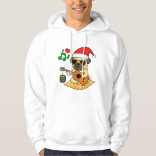 Süßer Mops spielt Gitarre Weihnachtsgeschenk Hoodie