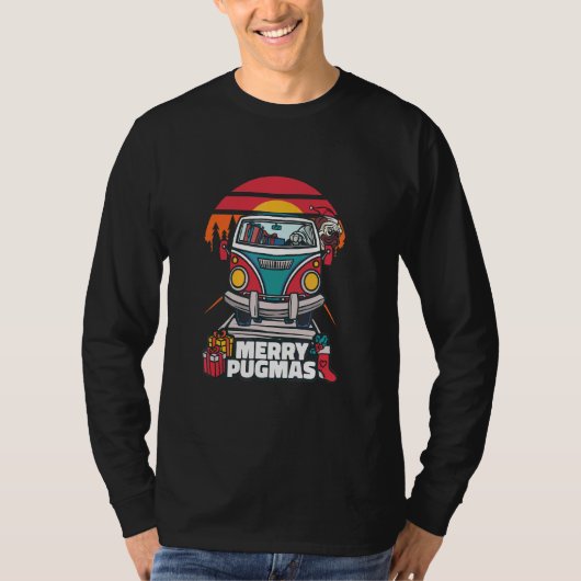 Süßer Mops Weihnachtsfeiertag T-Shirt (Vorderseite)