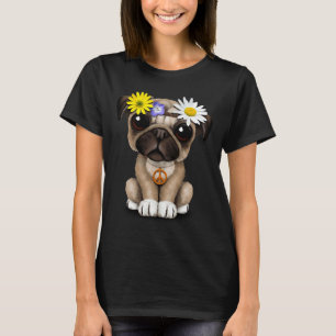 Süßer Mops-Welpe Hippie 697 T-Shirt