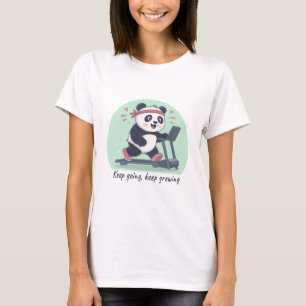 Süßer motivierender Panda auf dem Laufband T-Shirt
