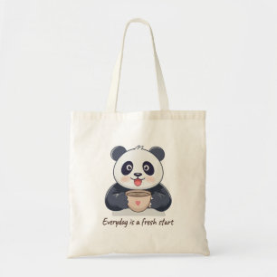 Süßer motivierender Panda auf dem Laufband Tragetasche