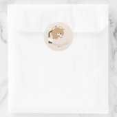 Süßer müder brauner Bär Runder Aufkleber (Tasche)