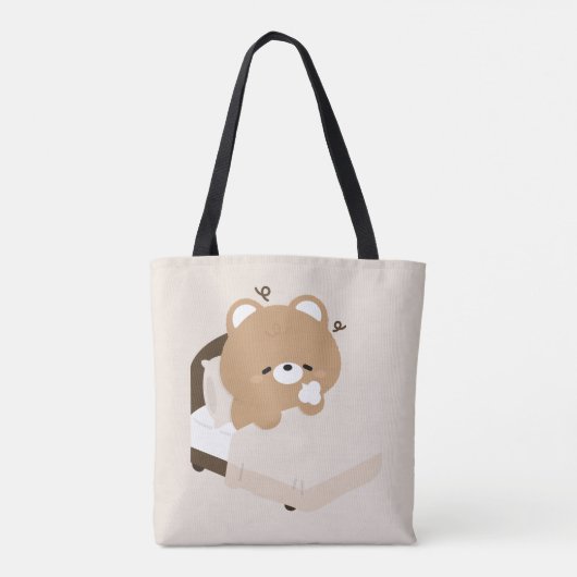 Süßer müder brauner Bär Tasche (Rückseite)
