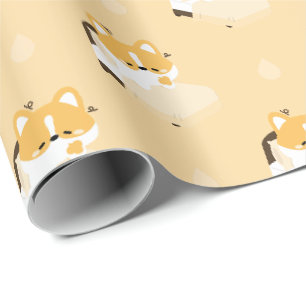 Süßer müder Corgi Geschenkpapier