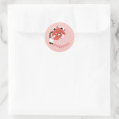 Süßer müder Roter Panda Runder Aufkleber (Tasche)