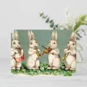 Süßer musikalischer Häschen-Ostern-Brunch Einladung (Stehend Vorderseite)