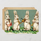Süßer musikalischer Häschen-Ostern-Brunch Einladung (Vorne/Hinten)