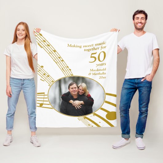 Süßer Musiknoten 50. Hochzeitstag Fleecedecke (Beispiel)