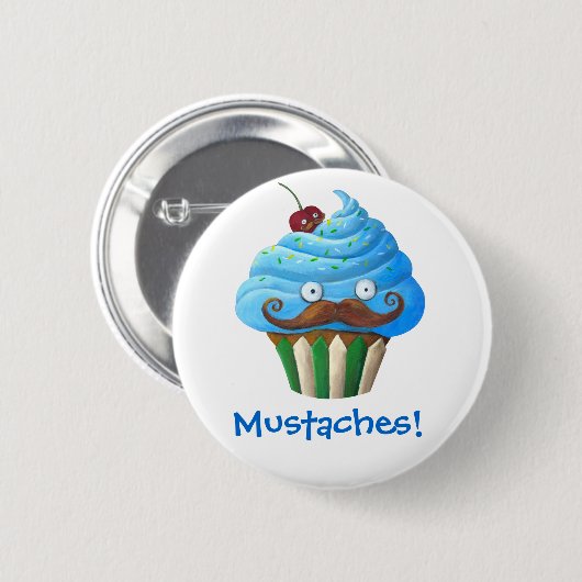 Süßer Mustached kleiner Kuchen Button (Vorne & Hinten)