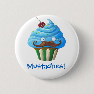 Süßer Mustached kleiner Kuchen Button