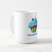 Süßer Mustached kleiner Kuchen Kaffeetasse (Vorderseite Links)