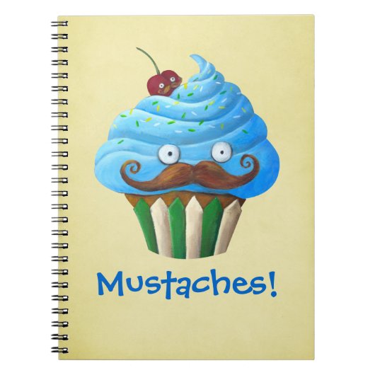 Süßer Mustached kleiner Kuchen Notizblock (Vorderseite)