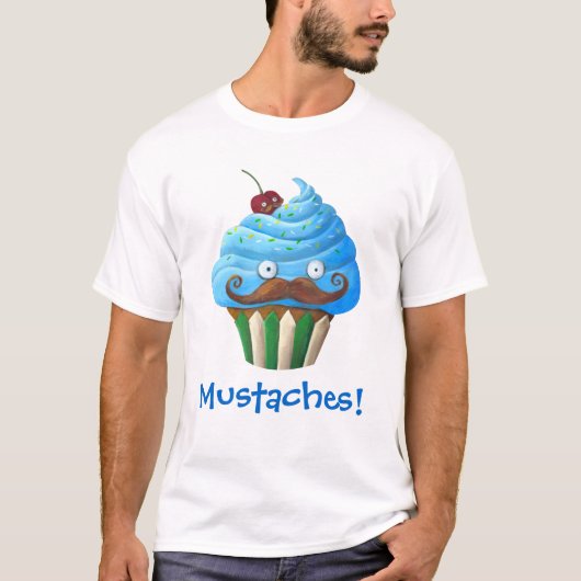 Süßer Mustached kleiner Kuchen T-Shirt (Vorderseite)