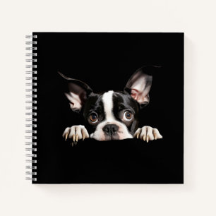 Süßer nachdenklicher Boston-Terrier-Welpe Notizblock