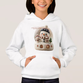 Süßer nadelgefilzter Schneemann Schneekugel Hoodie
