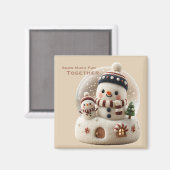 Süßer nadelgefilzter Schneemann Schneekugel Magnet (Vorderseite/Rückseite)