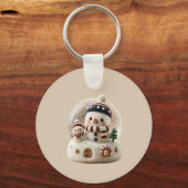 Süßer nadelgefilzter Schneemann Schneekugel Schlüsselanhänger (Rückseite)