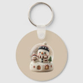 Süßer nadelgefilzter Schneemann Schneekugel Schlüsselanhänger (Rückseite)