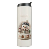 Süßer nadelgefilzter Schneemann Schneekugel Thermosbecher (Nach links gedreht)