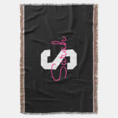 Süßer Name & Monogramm | Schwarz Weiß & Rosa Decke (Vorderseite Vertikal)