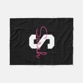 Süßer Name & Monogramm | Schwarz Weiß & Rosa Fleecedecke (Vorderseite (Horizontal))