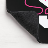 Süßer Name & Monogramm | Schwarz Weiß & Rosa Mousepad (Ecke)