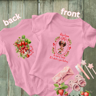 Süßer Name Niedlicher Erdbeeren-Kleid Schwarzes Ba Baby Strampler