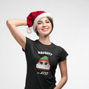 Süßer „Naughty or Nice?“ Anime-Christnachtself T-Shirt