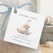 Süßer nautischer Teddybär Baby Shower Danke