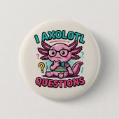 Süßer Nerd Axolotl I Axolotl Fragen Marks Meme Button (Vorderseite)