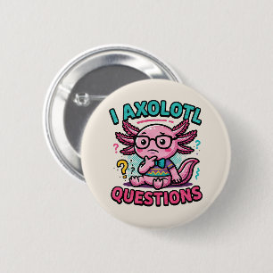 Süßer Nerd Axolotl I Axolotl Fragen Marks Meme Button