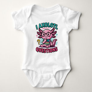 Süßer Nerd Axolotl I Axolotl Fragen Zeichen Meme Baby Strampler
