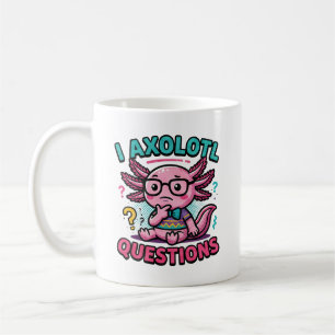 Süßer Nerd Axolotl I Axolotl Fragen Zeichen Meme Kaffeetasse