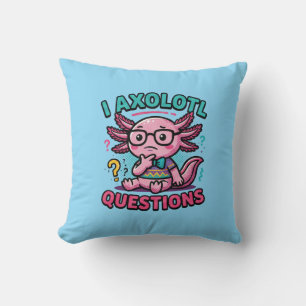 Süßer Nerd Axolotl I Axolotl Fragen Zeichen Meme Kissen